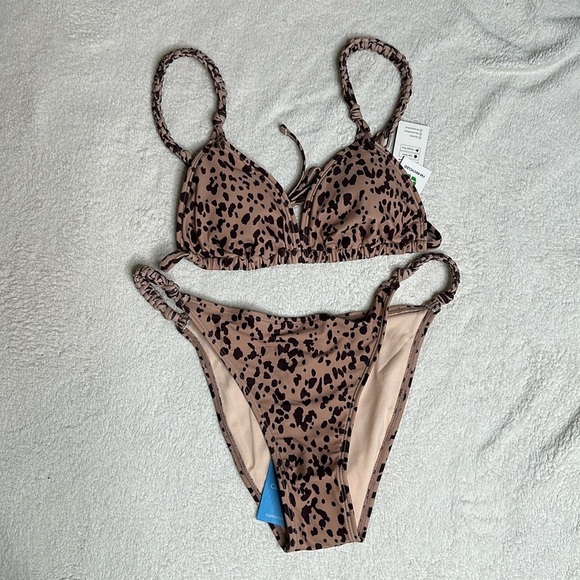 New with tags brown cheetah print bikini with braided rope straps.Medium - Picture 2 of 11